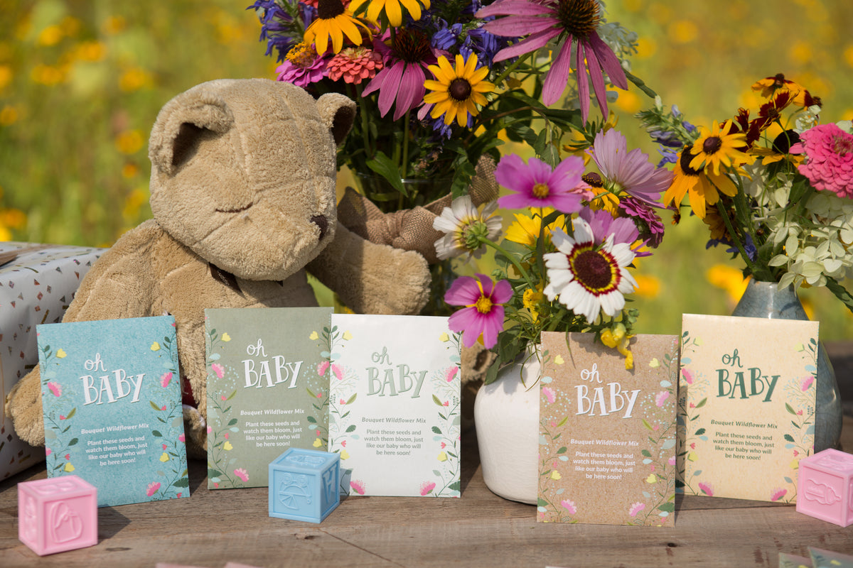 Oh Baby Baby Shower Sage Green seed packet