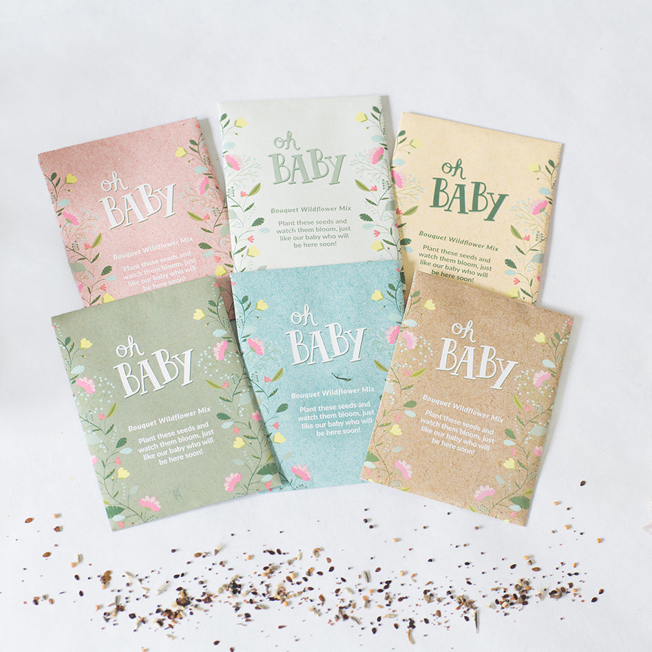 Oh Baby Baby Shower Sage Green seed packet