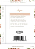 "Thanks Special Day - Greige Wedding" Thyme Seed Favor - Bentley Seeds