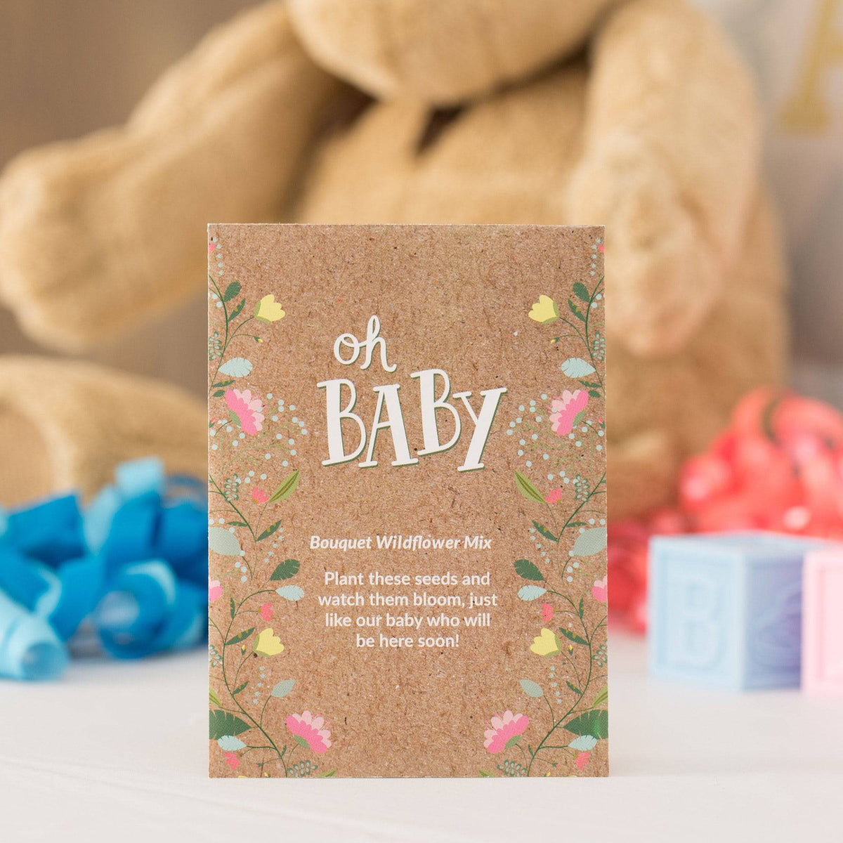 Oh Baby Baby Shower Brown flower seeds