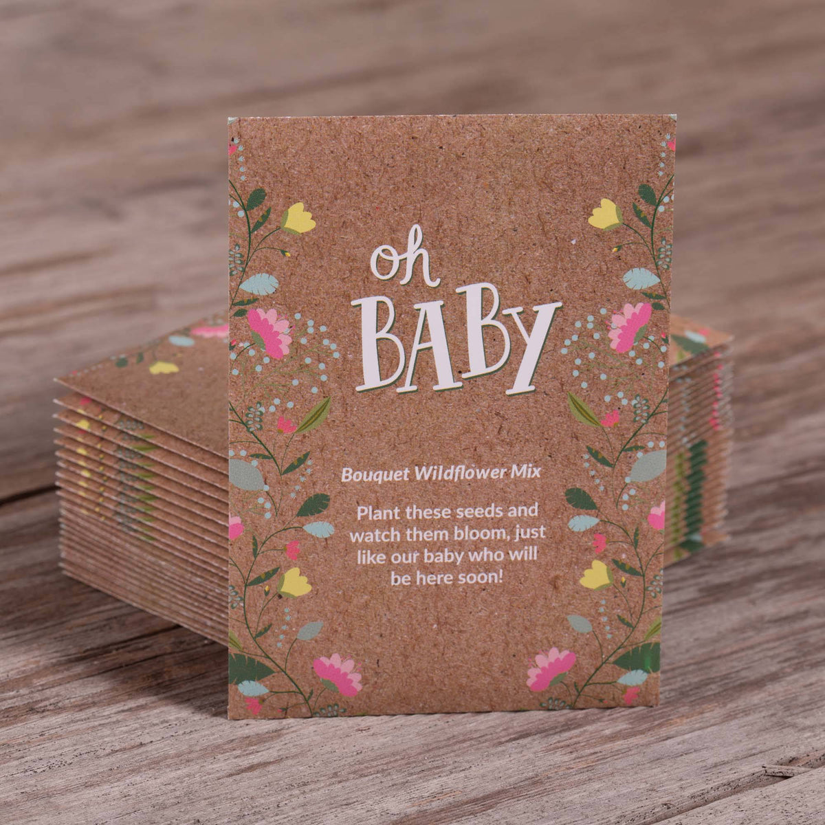Oh Baby Baby Shower Brown flower seeds