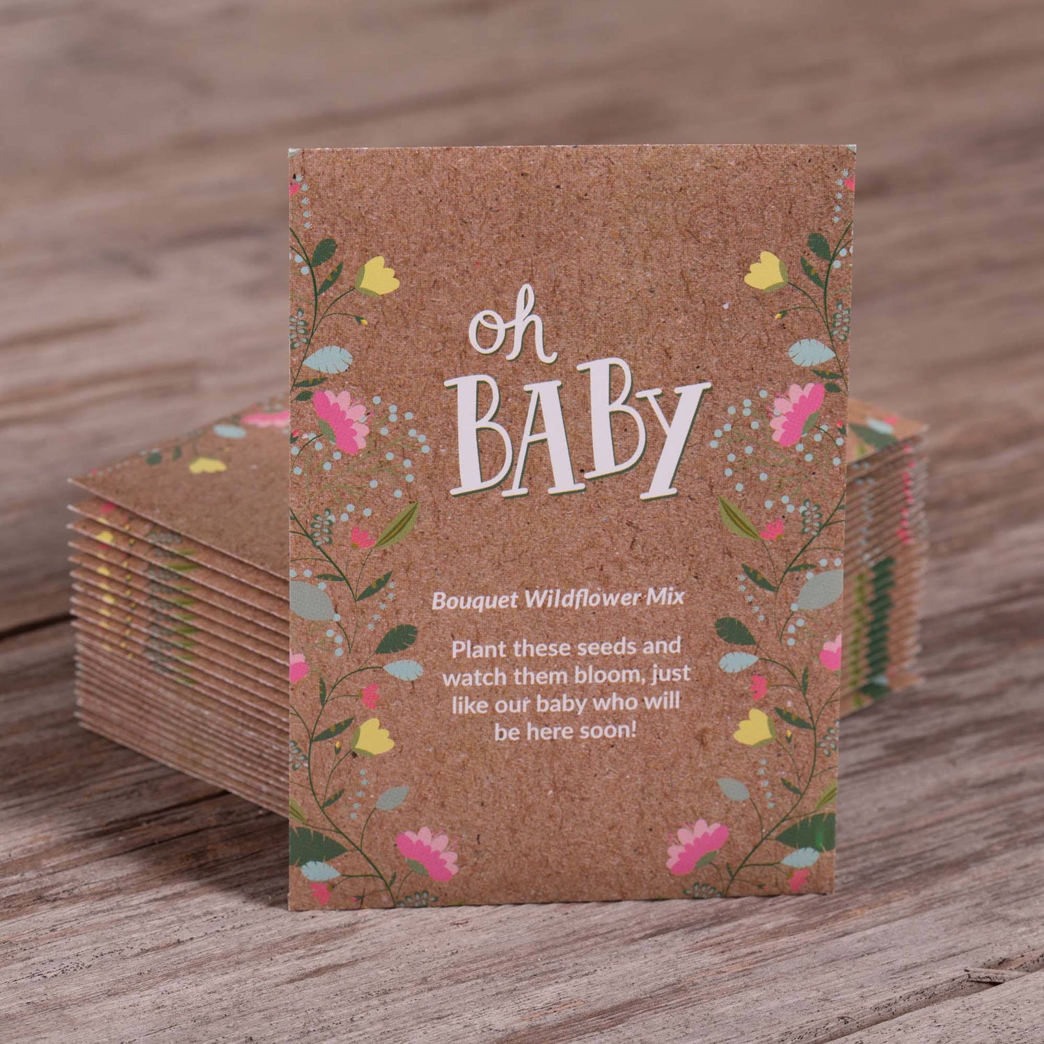 Oh Baby Baby Shower Brown flower seeds