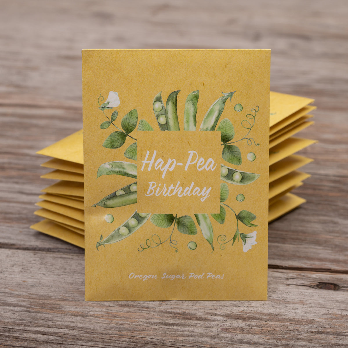 Hap-Pea Birthday seed packet