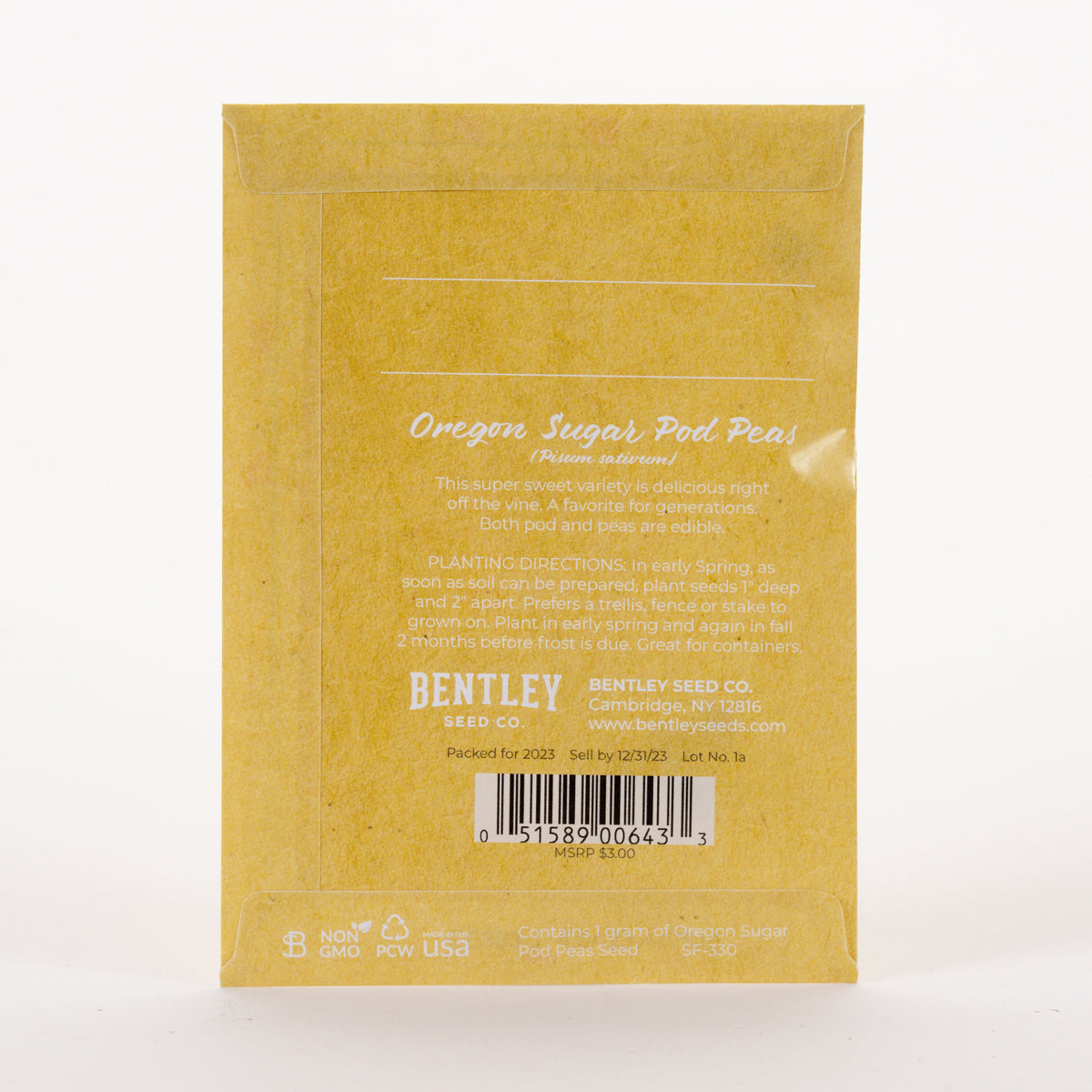 Hap-Pea Birthday seed packet