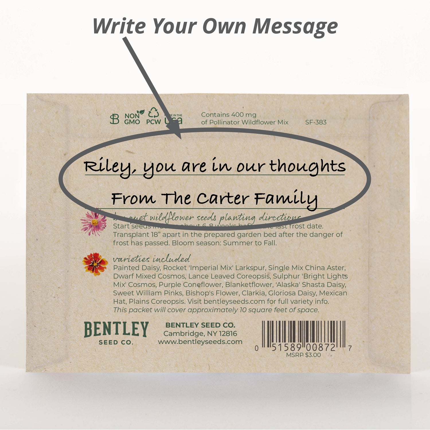 Thinking of You Bouquet seed packet