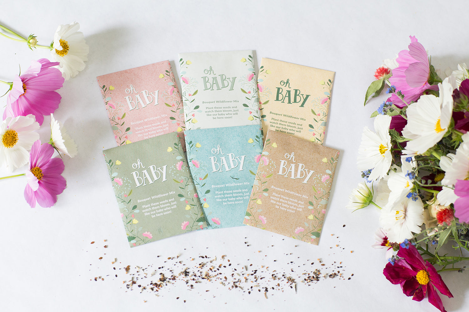 Wildflower Seed Packets for Baby Showers and Birth Announcemets