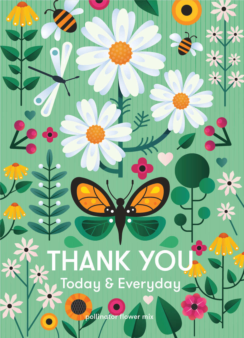 Thank You Today Everyday - Pollinator Flower Mix Seed Packets - Bentley Seeds