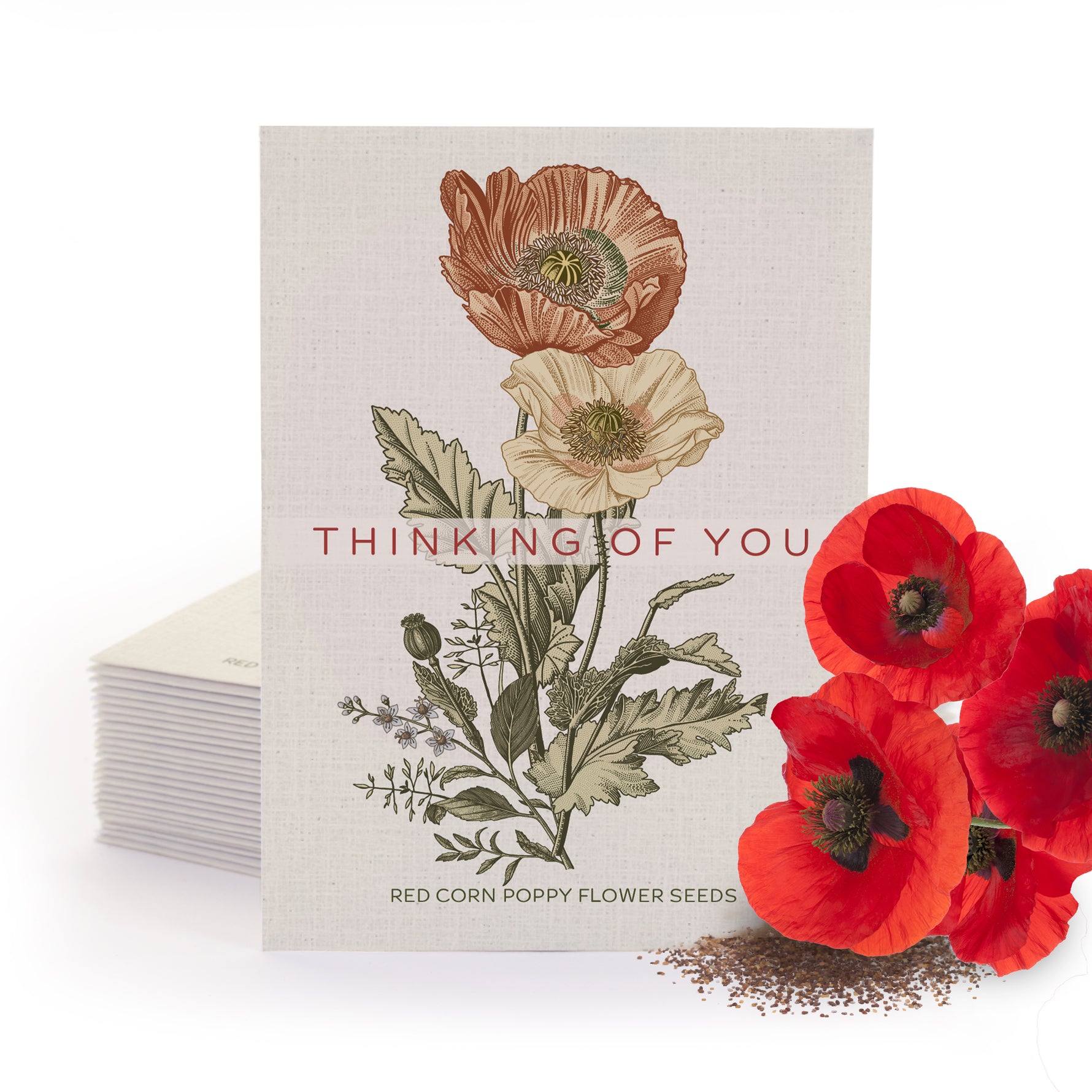 planting corn poppy seeds Thinking of You Classic Vintage Art - Corn Poppy Seed Packets