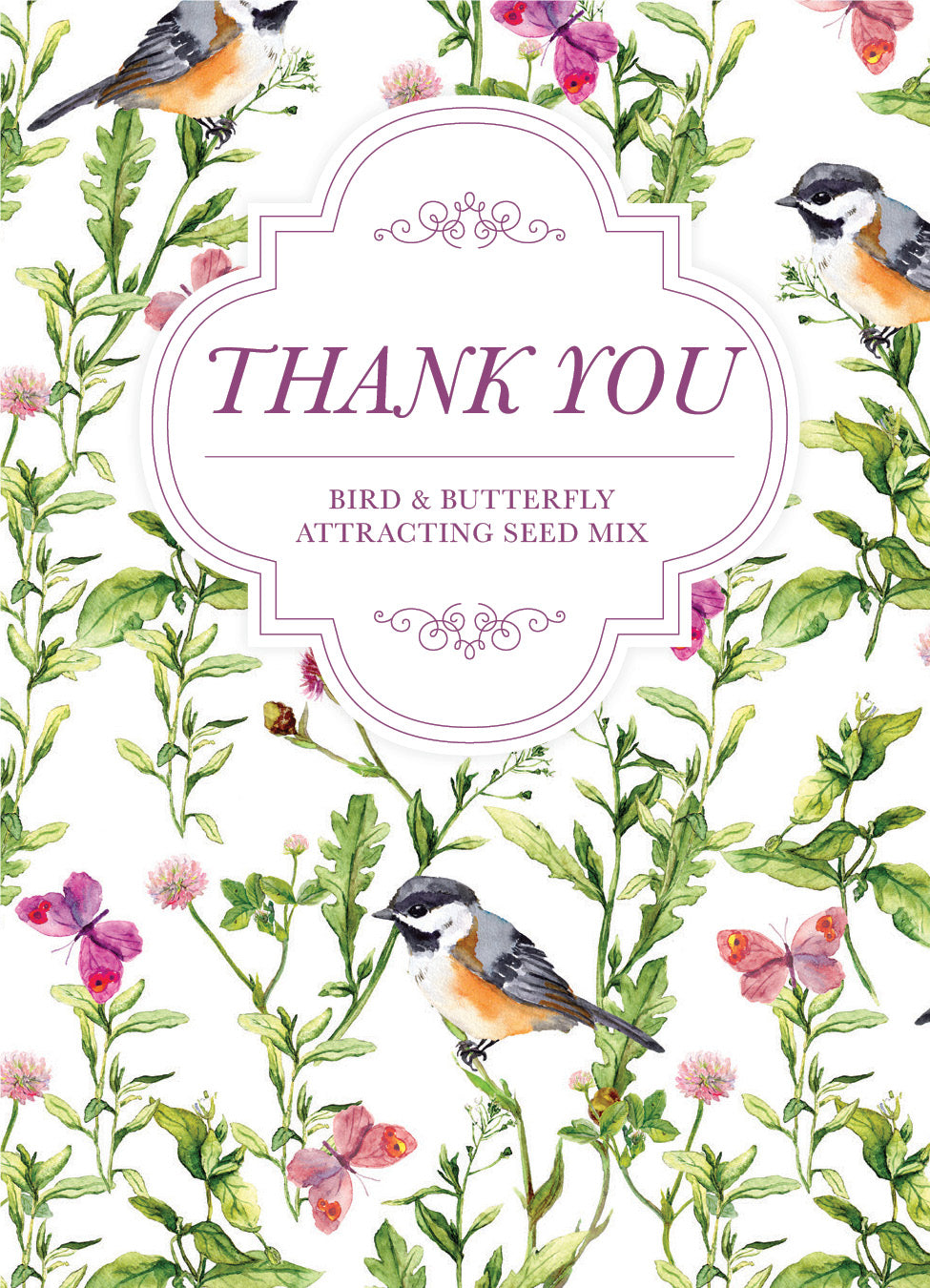 Thank You - Bird Butterfly Mix Seed Packets - Bentley Seeds