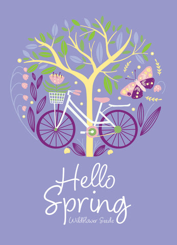 Hello Spring Purple Background - Wildflower Mix Seed Packets