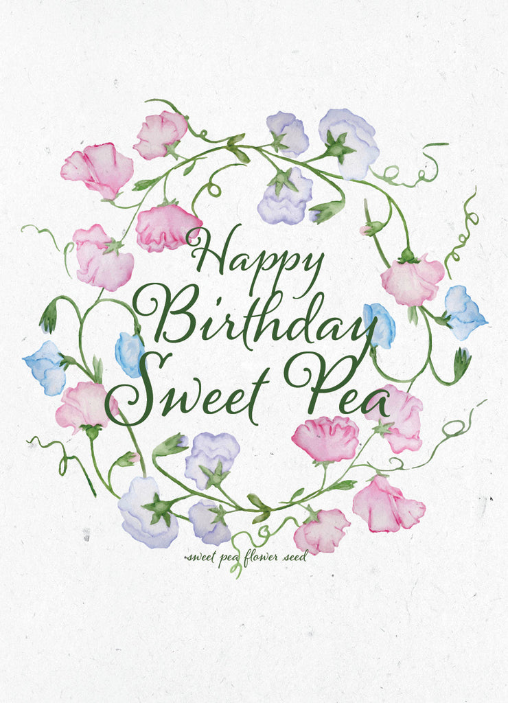 Happy Birthday Sweet Pea - Sweet Pea Seed Packets