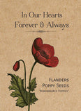 "In Our Hearts... - Remembrance/Memorial" Flanders Poppy Seed Favor - Bentley Seeds