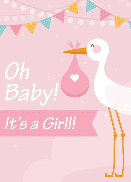 "Oh Baby! It's a Girl! (Stork)" Baby Shower Seed Favor - Bentley Seeds