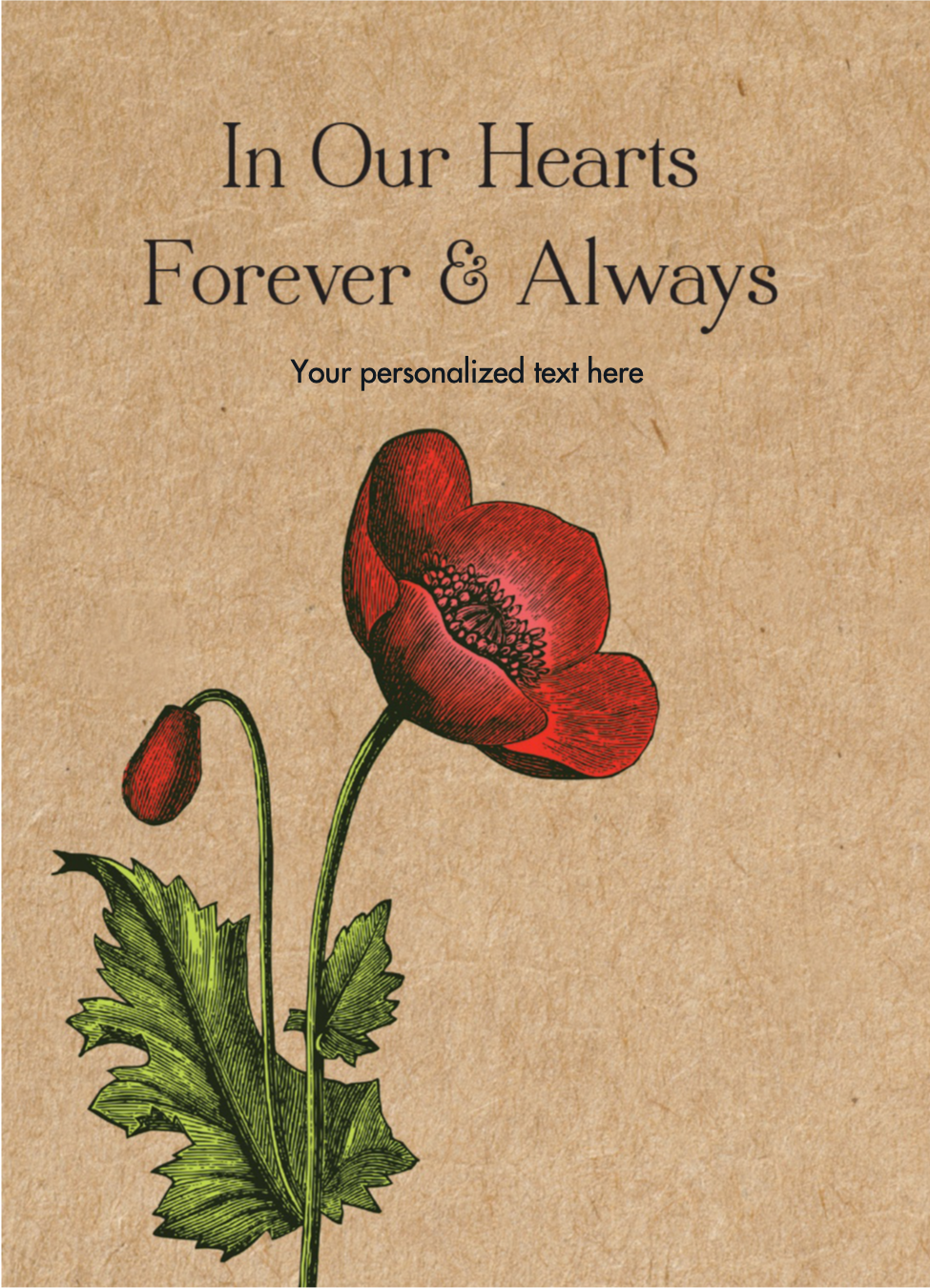 Personalized Seed Packets – In Our Hearts Remembrance Memorial – Poppy