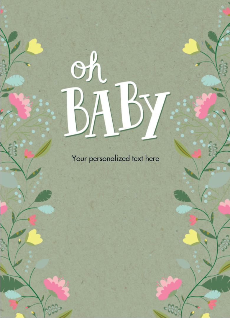 Personalized Seed Packets – Oh Baby Baby Shower Sage Green – Bouquet