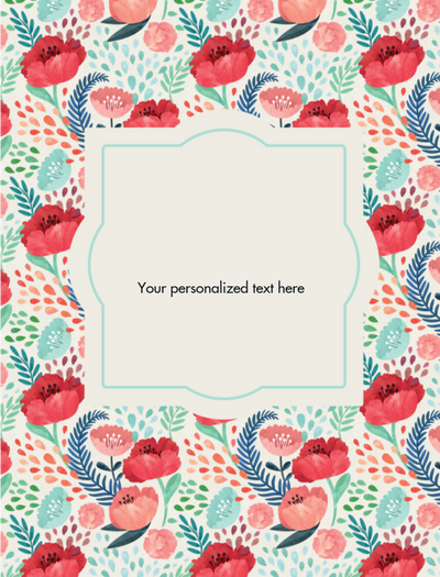 Floral patterned seed packet with customizable text area