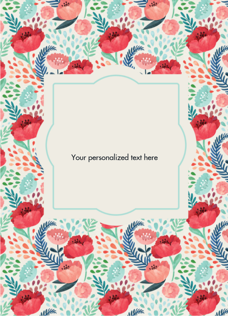 Floral patterned seed packet with customizable text area