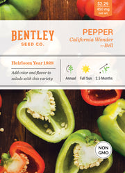 Pepper, California Wonder Seed Packets seed packet