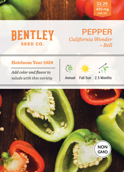 Pepper, California Wonder Seed Packets seed packet