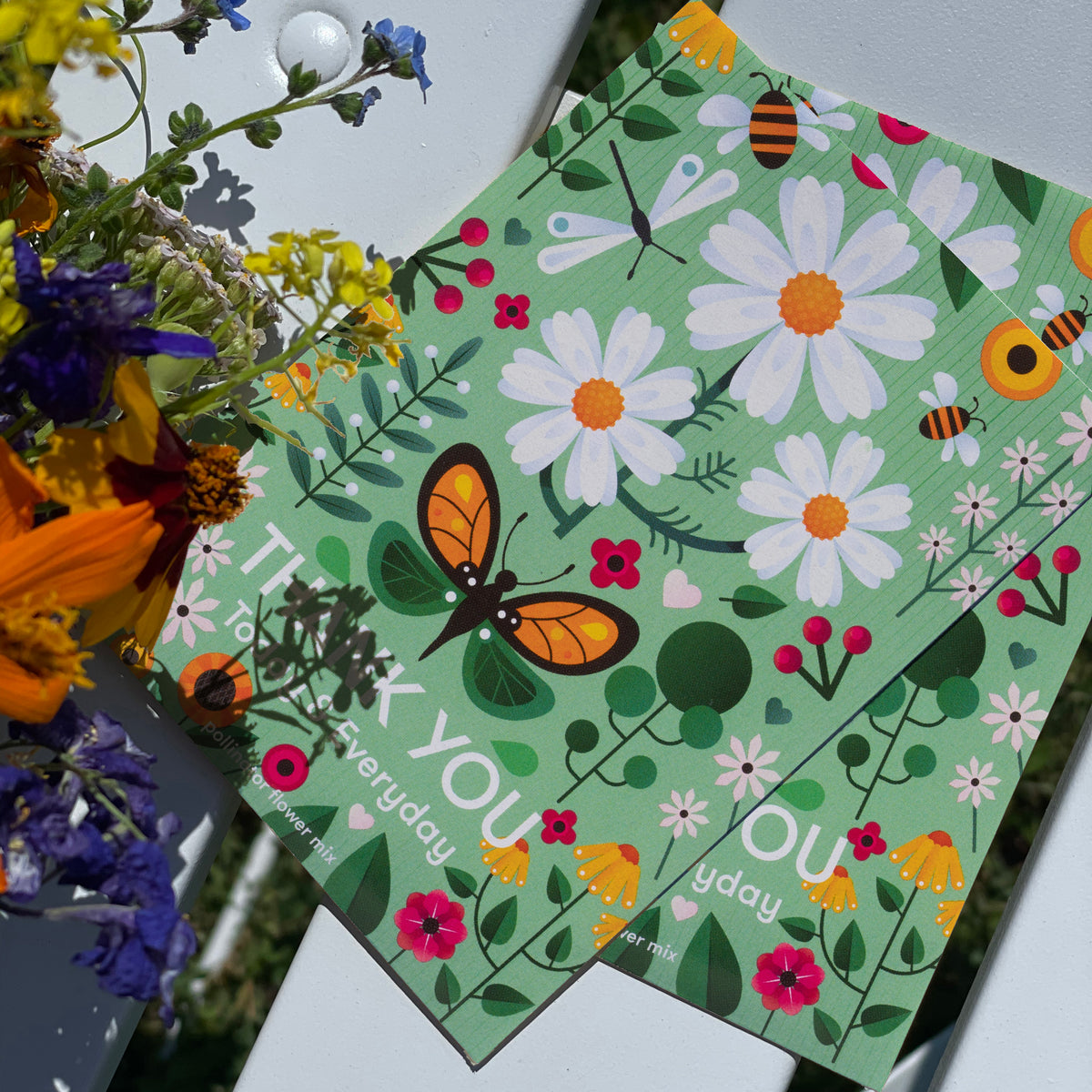 Thank You Today Everyday - Pollinator Flower Mix Seed Packets - Bentley Seeds