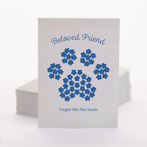 "Beloved Friend - Remembrance/Memorial" Forget Me Not Seed Favor - Bentley Seeds