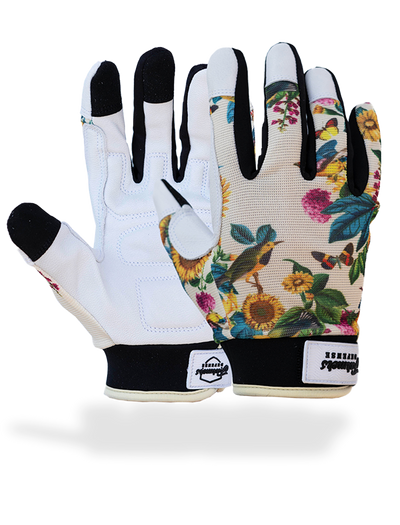 M Farmer's Defense Leather Gloves - Garden Flower 