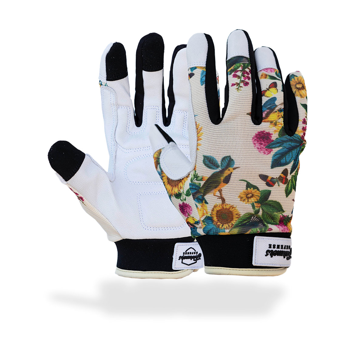 M Farmer's Defense Leather Gloves - Garden Flower 