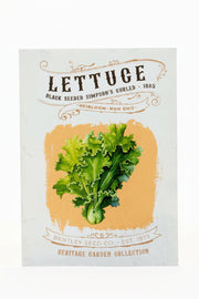 Front of heirloom lettuce seed packet.