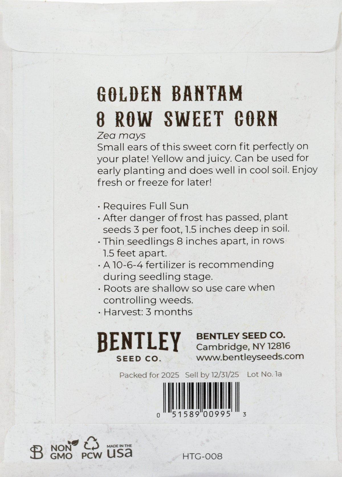 sweet corn seed planting instructions Corn-Golden Bantam 1902