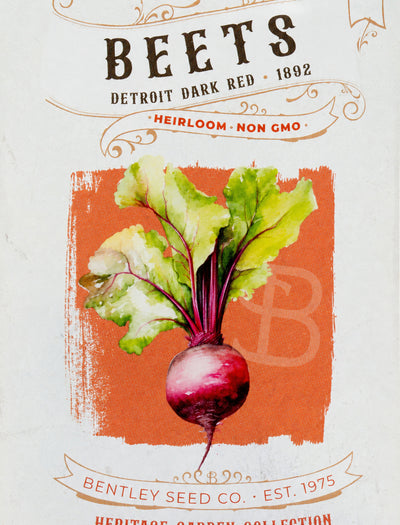 Front of Detroit Dark Red Beet seed packet.