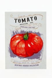 Front of heirloom tomato seed packet.