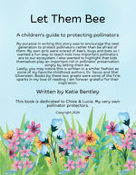 Let them bee book back cover featuring book description and floral design