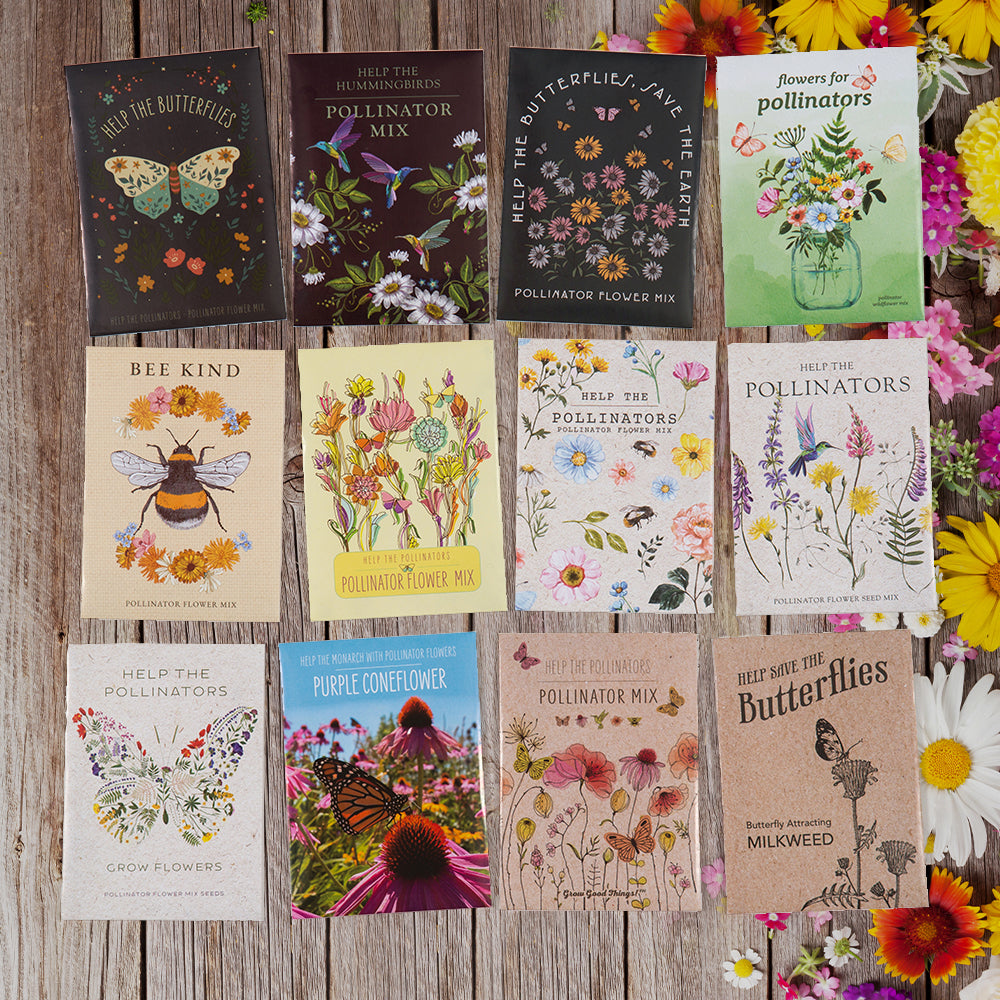 Pollinator Wildflower Mix Seed Packets Favor in "Butterfly" - Bentley Seeds