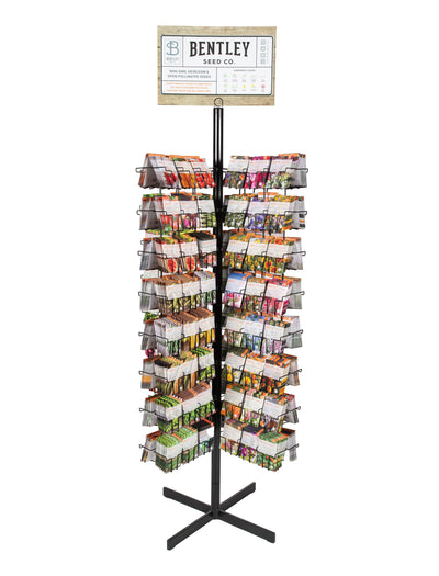 2000 Piece Assorted Vegetable, Herb and Flower Seed Packet Retail POS Spinning Metal Display flower seeds