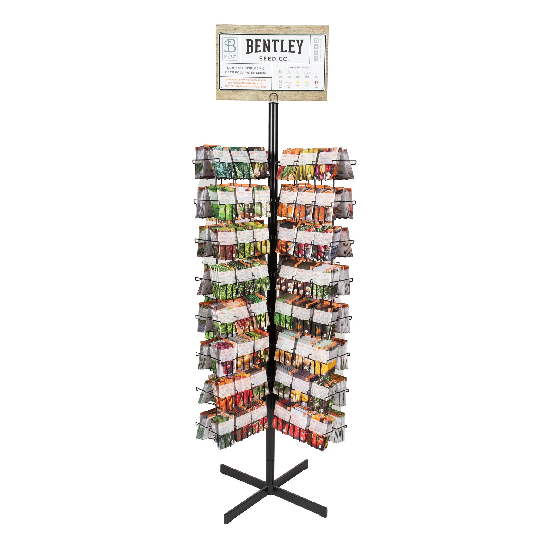 2000 Piece Vegetable and Herb Seed Packet Retail POS Spinning Metal Display garden seeds