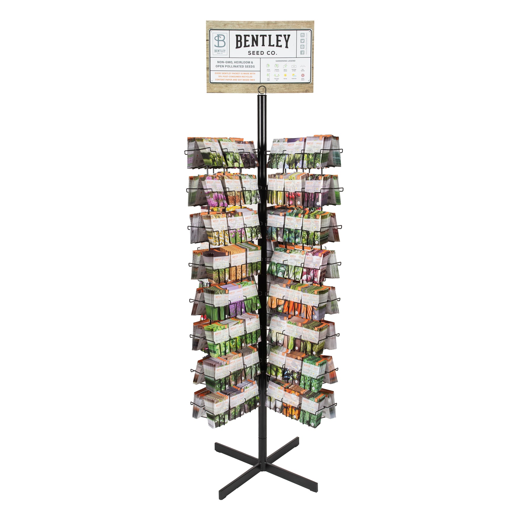 2000 Piece Vegetable and Herb Seed Packet Retail POS Spinning Metal Display garden seeds