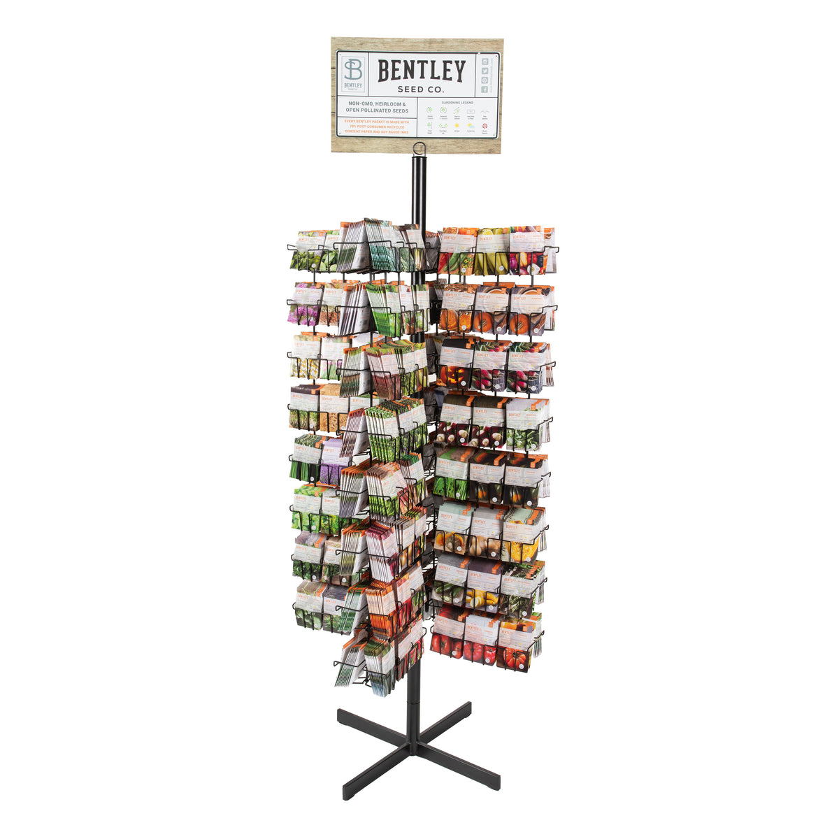 2000 Piece Vegetable and Herb Seed Packet Retail POS Spinning Metal Display garden seeds