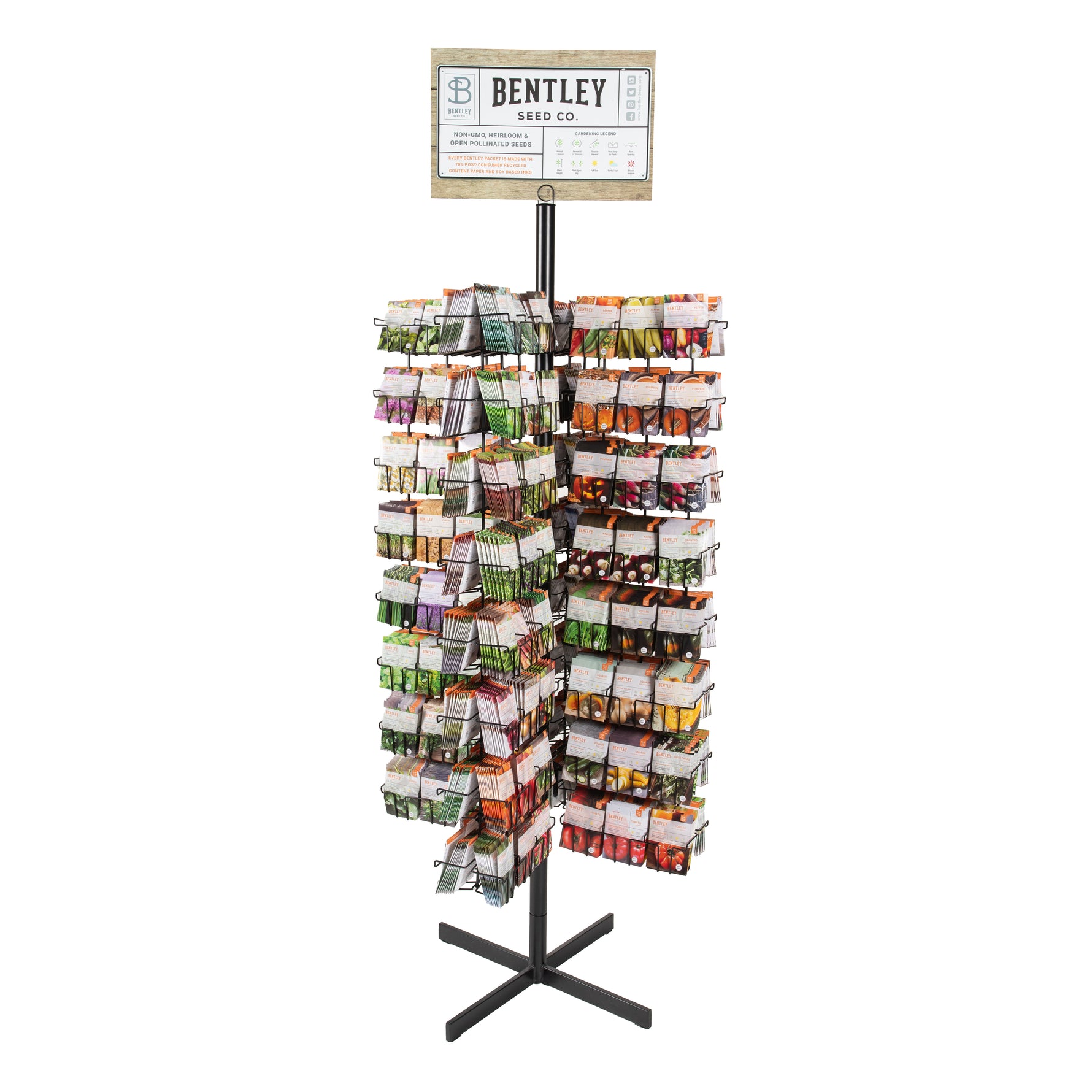 2000 Piece Vegetable and Herb Seed Packet Retail POS Spinning Metal Display garden seeds