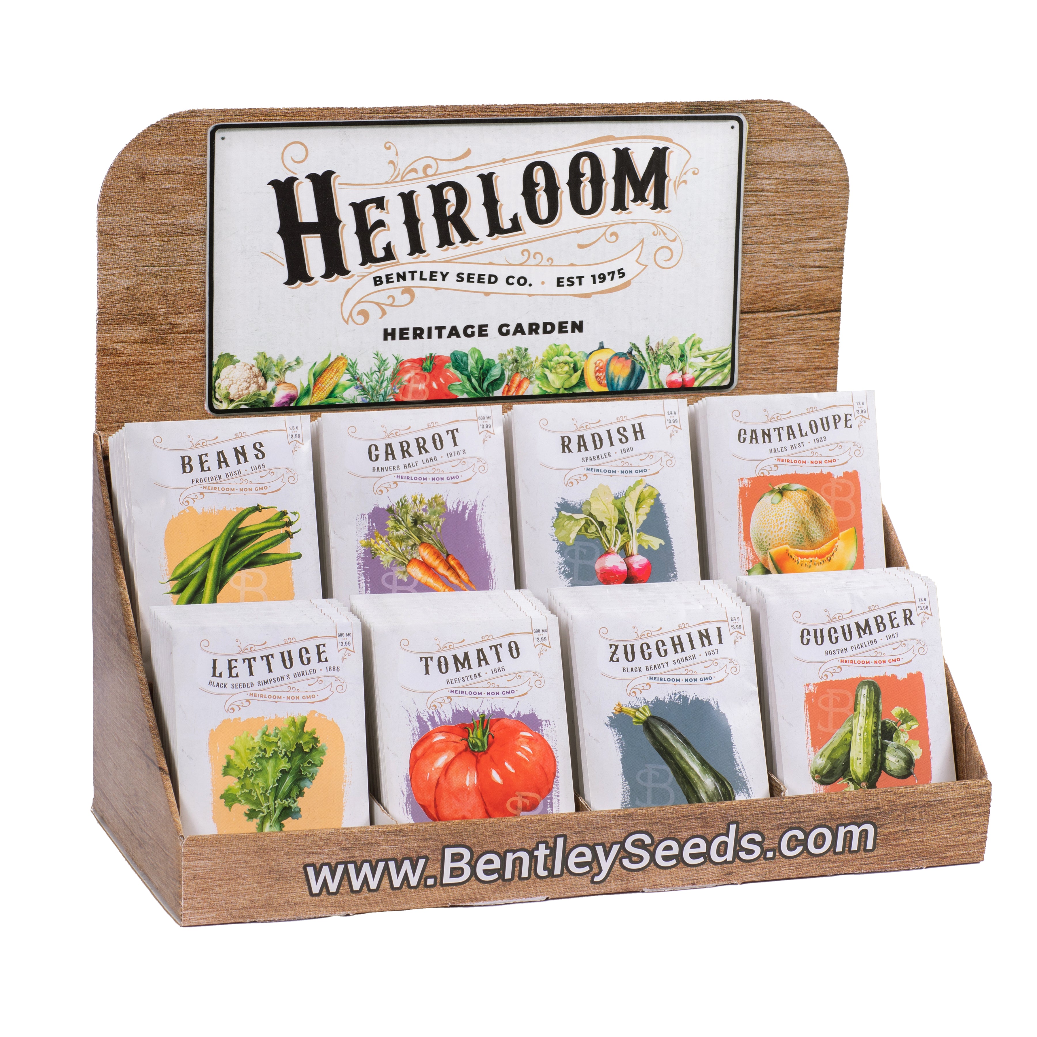 250 Piece Heritage Heirloom Vegetable Seed Packet Retail POS Corrugated Display – Flower Seed Packet