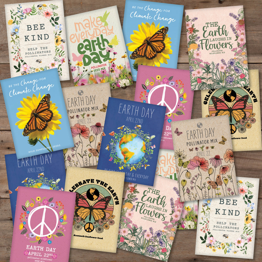 Bulk 250 Piece Earth Day Special Occasion Favor Seed Bulk Seed Packet Cards - Bentley Seeds