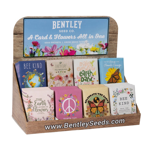 250 Piece Earth Day Favor Seed Packet Retail POS Corrugated Display - Bentley Seed