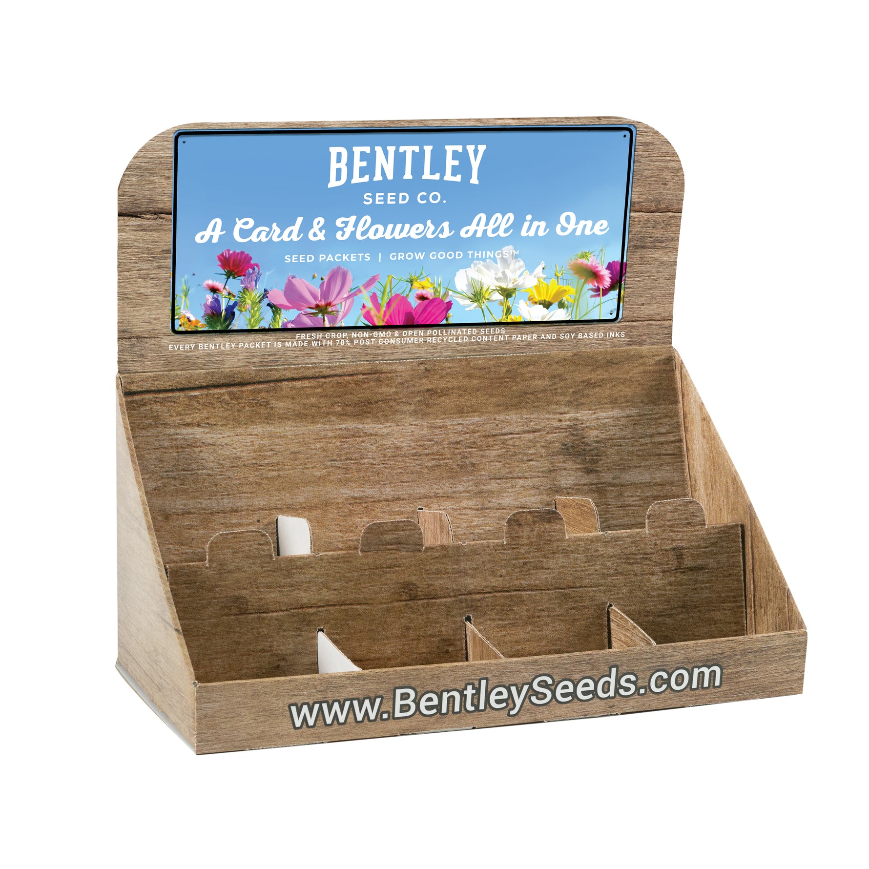 250 Empty Seed Favor Packet Countertop Display - Bentley Seeds - A Card & Flowers All in One