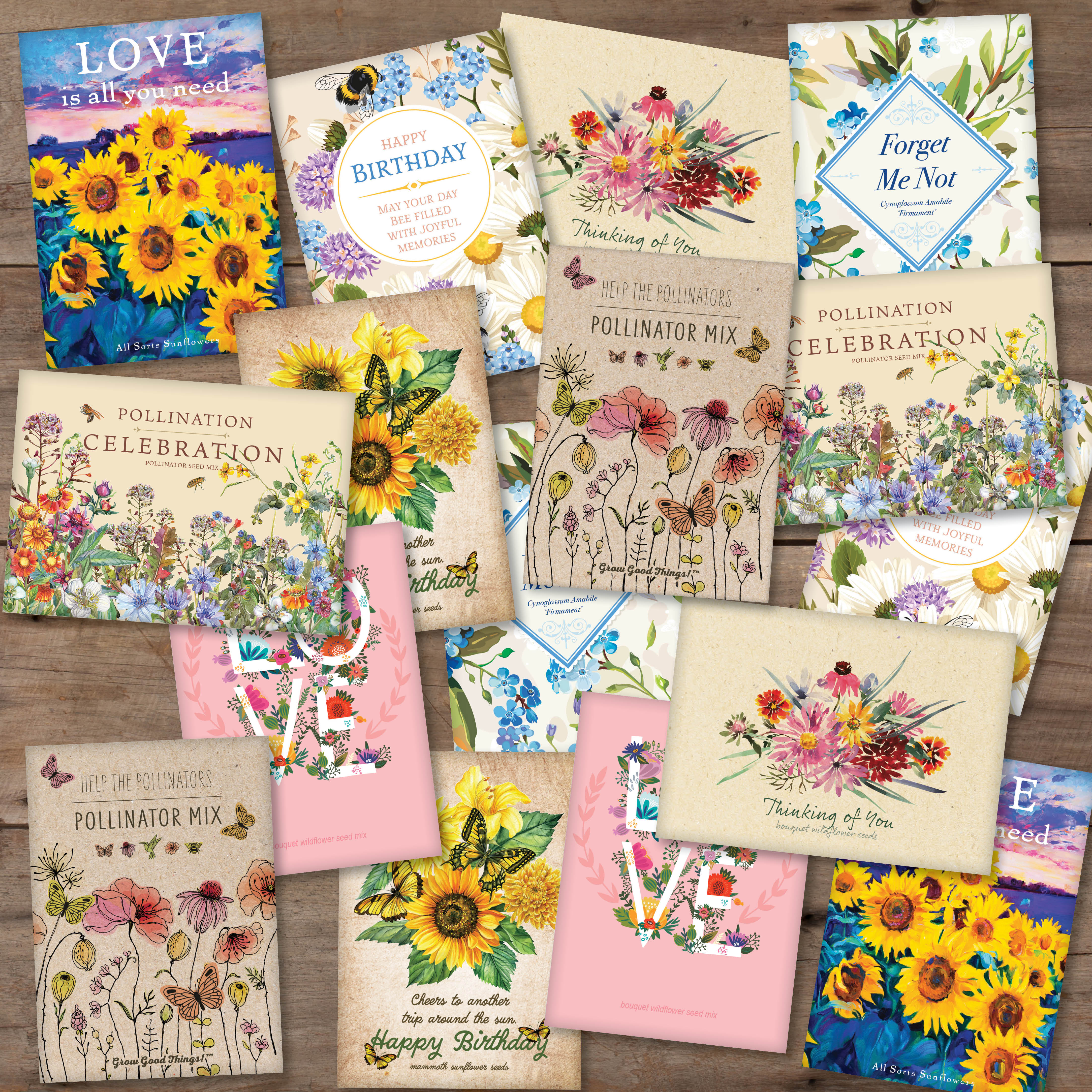 Bulk 250 Piece Florist Favor Seed Packet Retail Seed Packet Cards