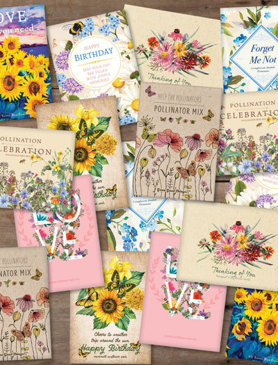 Bulk 250 Piece Florist Favor Seed Packet Retail Seed Packet Cards flower seeds