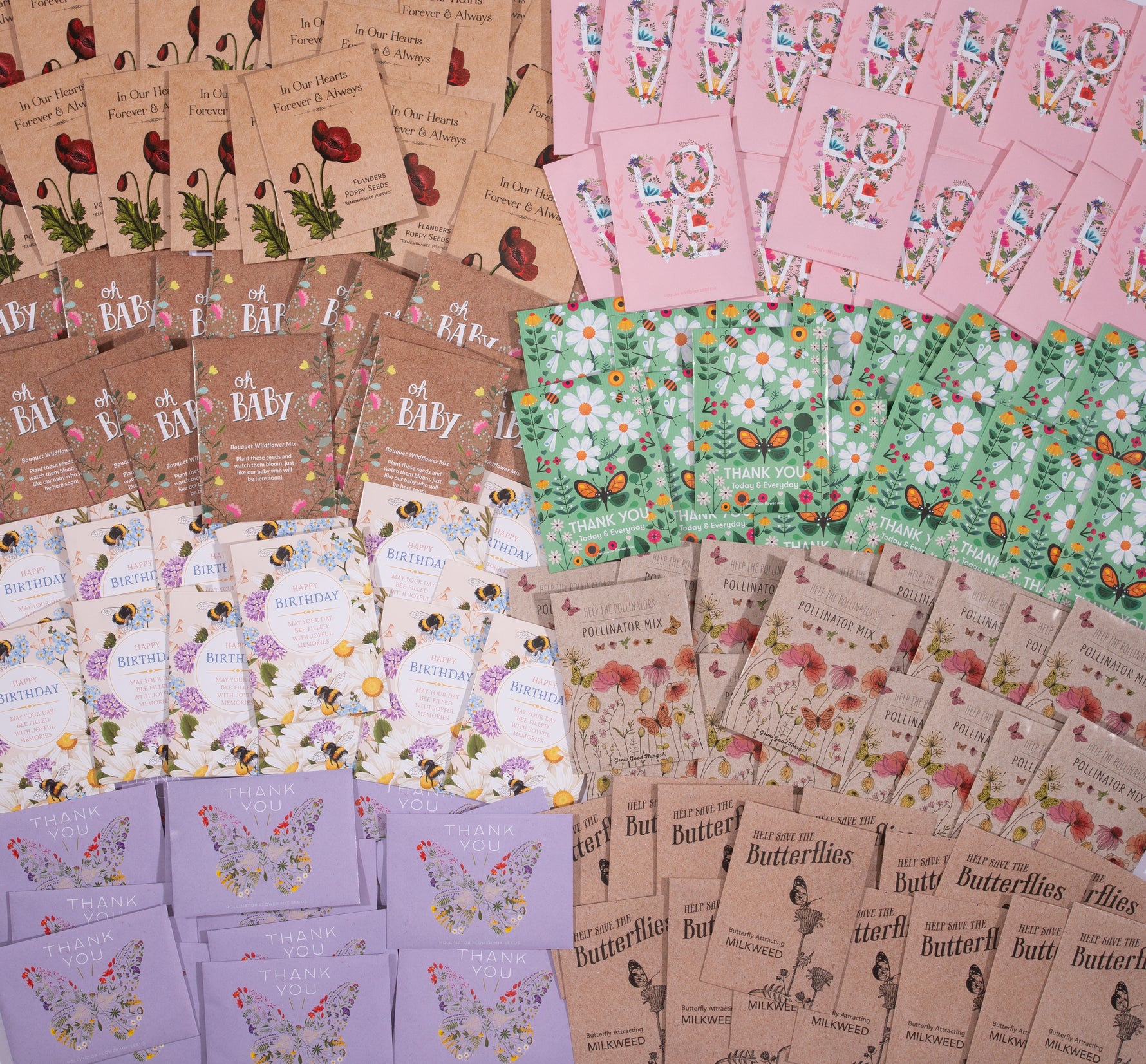 mini flower seed packets Bulk 500 Piece Assorted Special Occasion Favor Seed Seed Packet Cards