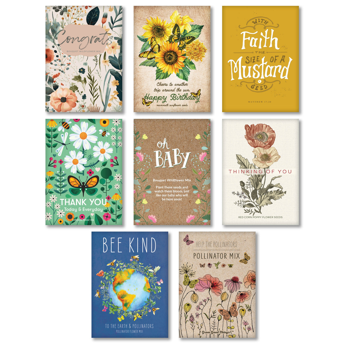 Bulk 250 Piece Assorted Special Occasion Favor Seed Seed Packet Cards seed packet