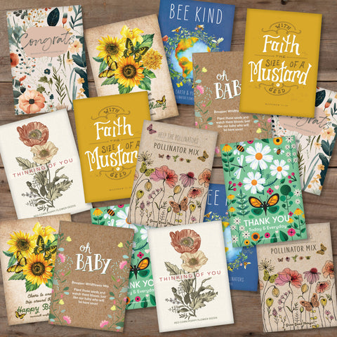 Bulk 250 Piece Assorted Special Occasion Favor Seed Seed Packet Cards