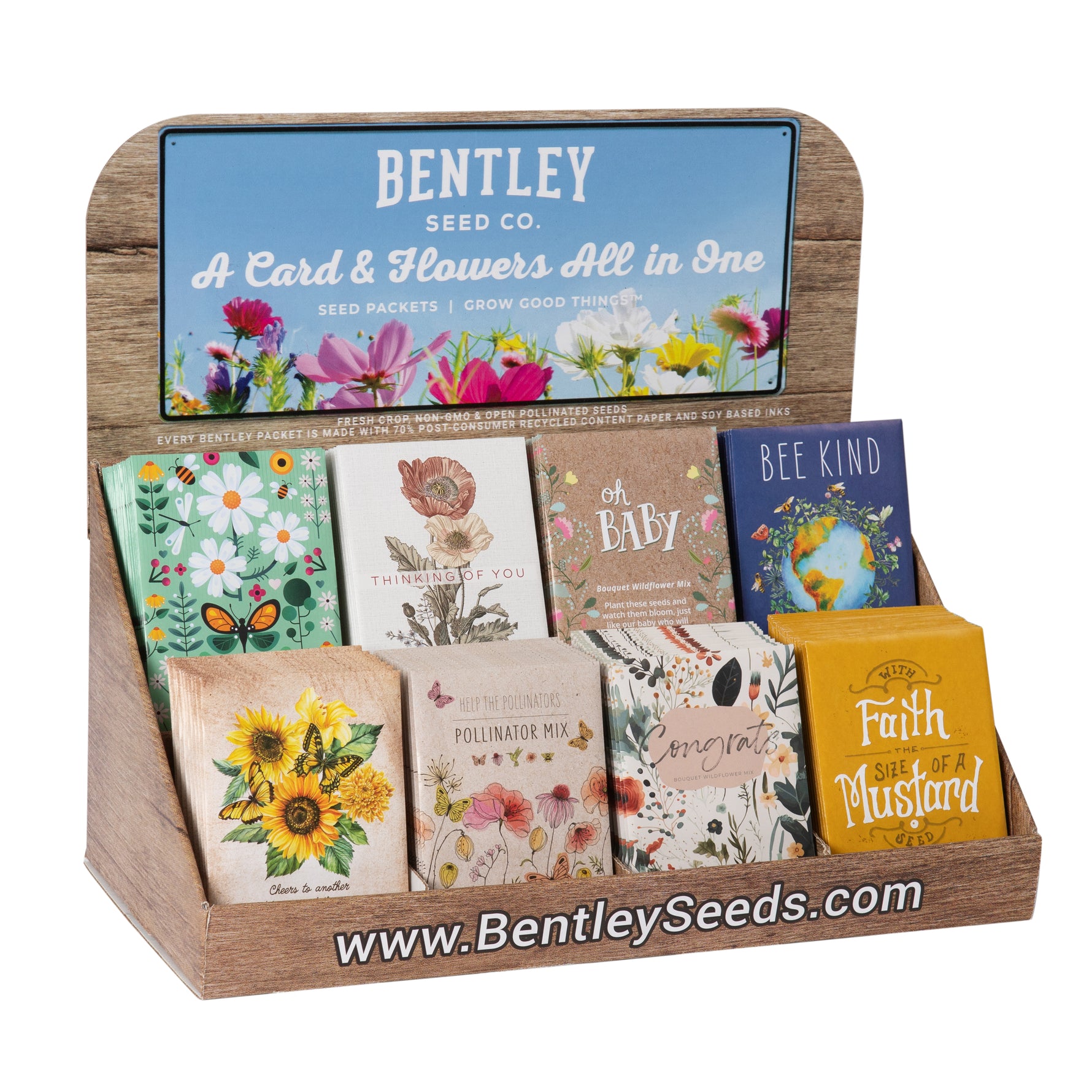 all flower seeds 250 Piece Assorted Favor Seed Packet Retail POS Corrugated Display