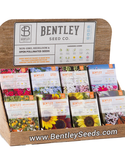 250 Piece Western Region Flower Seed Packet Retail POS Corrugated Display garden seeds