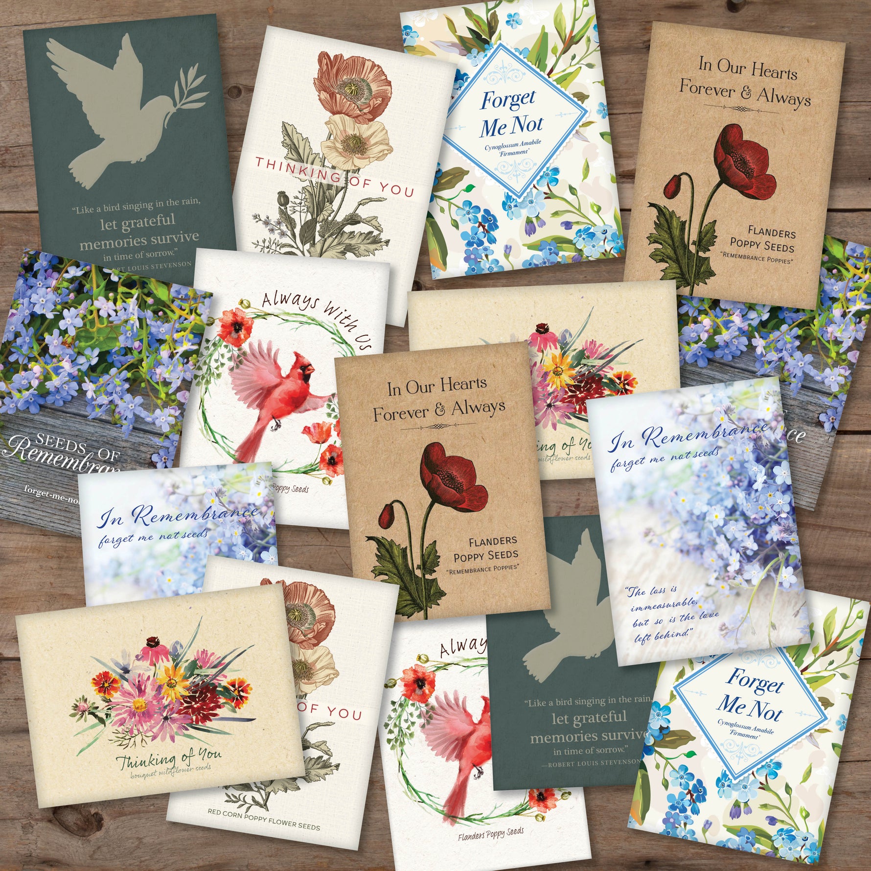 flower seed packets for funerals Bulk 250 Piece Memorial Funeral Special Occasion Favor Seed Bulk Seed Packet Cards